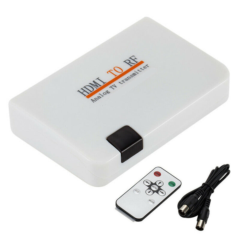 HDMI to RF Coaxial Analog Converter Box HD Adapter with Remote Control for TV