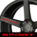 4x Racing SPORT Car Rims Wheel Reflective Vinyl Decor Stickers Graphic Decals