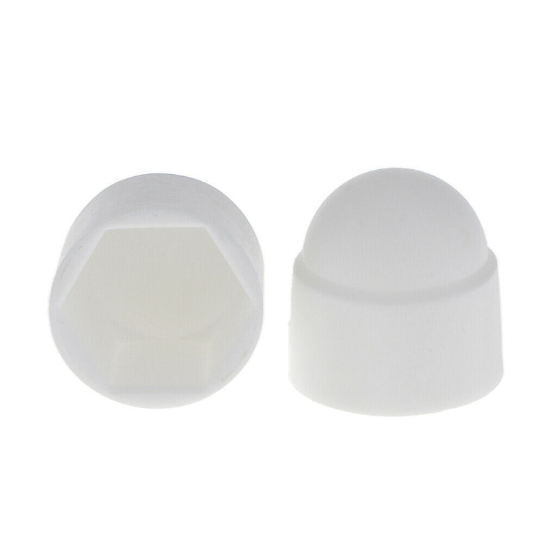 10 Pcs M12 18x23mm White Dome Bolt Nut Protection Cap Cover for Hexagon Screw