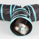 Cat Tunnel 3 Way Collapsible Pet Cat Play Tunnel with Ringing Ball, Spaciou X6L4