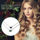 Women Glitter 2 Layer Necklace Rhinestone Pendant Clavicle Chain Jewelry Gift