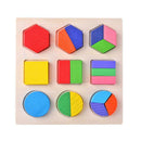 Wood Geometric Shapes Sort Math Montessori Puzzle Kids Educational Toys (3)