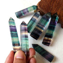 Colorful Natural Fluorite Quartz Crystal Wand Point Xmas 50g Healing Gifts D2O6