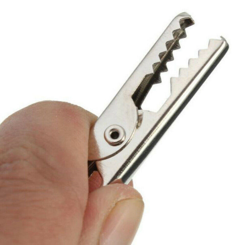 Stainless Steel Alligator Crocodile Test Clips Cable Lead Screw Probe Fixing New
