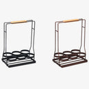 6 Bottle Wine Caddy Sturdy Black Coated Frame Protects Bottles.Real Natural