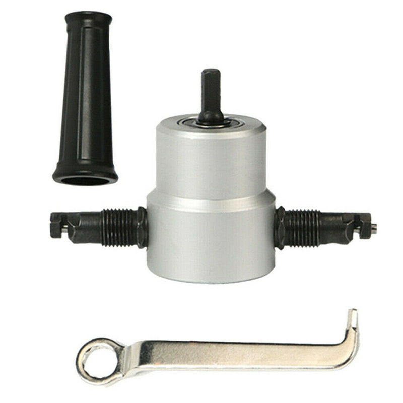 Double-Head Sheet Metal Nibbler Saw Cutter Cutting Tools Power Drill Attachment