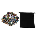 50pcs Coloured Dice, (six sided), 16mm , D6 ,with Carry Bag