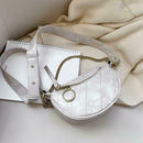 Fashion Leather Crossbody Bags Women Chain Shoulder Travel Handbag (Beige)