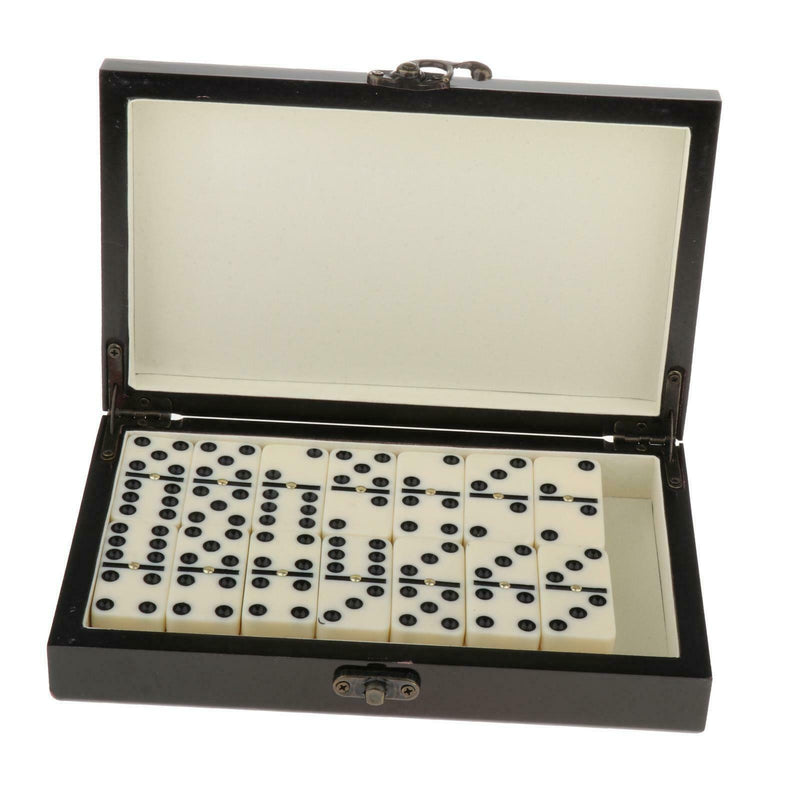 Retro Domino Set with Wooden Carry Case, Professional Travel Tournament Domino