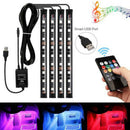 4PCS 9LED 7 Colors RGB LED Knight Rider Strip Light Bar Wireless Remote Grille