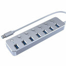 Alumunium 3.0 Hub Super Speed 7 Ports External Micro-USB Hub Splitter Porta