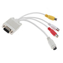 VGA SVGA to S-Video 3 RCA AV TV Out Cable Converter for PC Laptop