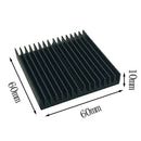 1pcs 60*60*10mm Black Aluminum Radiator Motherboard Chip HeatsinkOZ