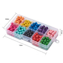 One Box Round Painted Multi Color Wooden Beads DIY Project Bracelet Jewelry