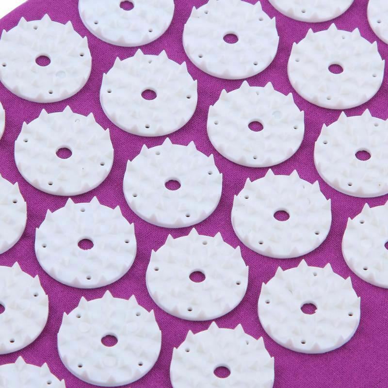 Carpet Mat for Acupressure Acupuncture Yoga Massage + Carry Bag purple R2R9