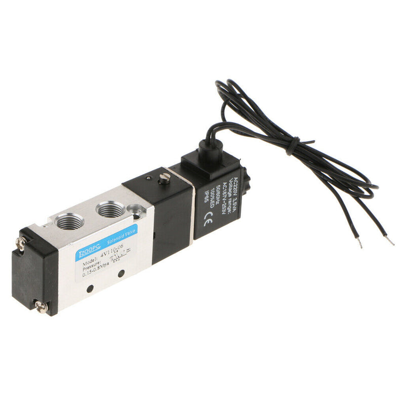 4V110-06  Series Pneumatic Air Control Solenoid Valve DC220V 5 Way 2 Position
