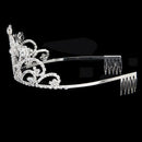 Fashion Wedding Party Bride Crown Rhinestones Headband with Comb Tiara Whit