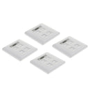 4x RJ45 RJ11 Wall Socket For Dual Band Ethernet Faceplate 4 Ports With Keys