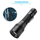 Waterproof LED Flashlight 6 Modes Type-C Rechargeable Telescopic Zoomable Torch