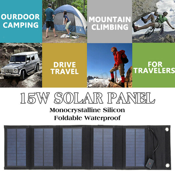 Folding Solar Panel Charger USB Charging for Cellphone Notebook Laptop