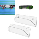 2x Clear Longboard Skateboard Wall Hanging Acrylic Rack Stand Storage Shelf