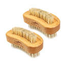 2pcs Natural Wood Finger Nail Brush Scrub Fingernail Toenail Nailbrush