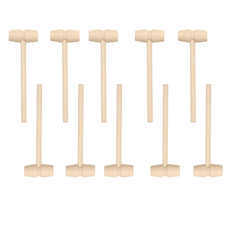 10x Wooden Hammer Mallet Kids Games Knock Educational Toys Boys
