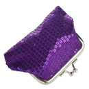 Women's Sequins Coin Purse Buckle Mini Wallet(purple)