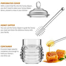 Honey Jar with Dipper and Lid Honey Container Pot Syrup Sugar Beehive Jar PoU3Q6