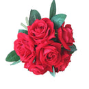Artificial Table Vase Flower Arrangement Wedding Bridal Rose Bouquet-Red