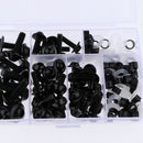 158Pcs Motorcycle Aluminum Complete Fairing Bolt Kit Bodywork Screws Nuts Black