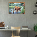 5D DIY Full Drill Diamond Painting Horse Drinking Cross Stitch Embroidery