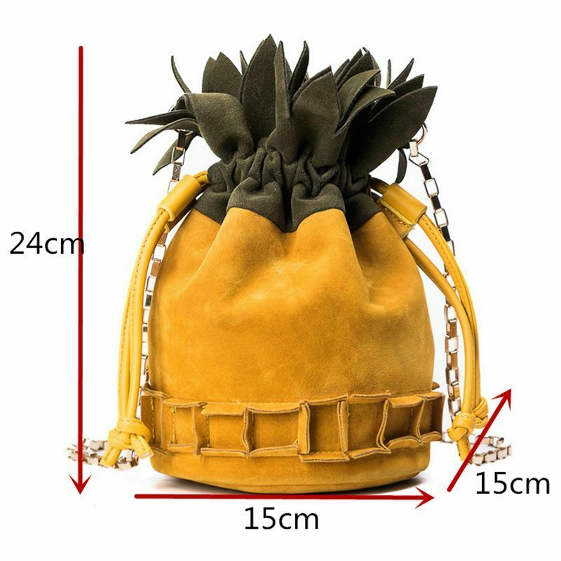 Cute Scrub Leather Pineapple Bag Mini Crossbody Bags for Women Chain Purse  U8L4