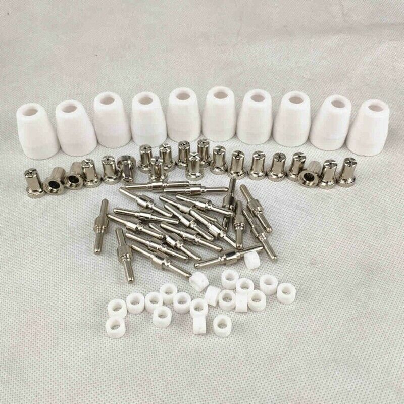 70Pcs Plasma Cutting Torch Consumable Cutting Extended Long Shield Cup Swir T4B2