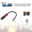 90Degree 3.5mm TRS Male Stereo To XLR 3pin Female Plug Audio Cable Connector