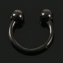 Black titanium steel U-type ball Eyebrow Ear Lip Nose Horseshoe Ring 8mm
