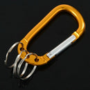 Aluminum Carabiner D-ring Hook 3 Split Clip Keychain Orange W9I4