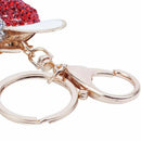Rabbit Keychain Rhinestone Crystal Keyring Key Ring Chain Bag Charm Pendant G2P4