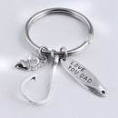 Fish Hook Metal Keychain Key Chain Ring Keyring 1 pcs Fashion Gifts for Dad