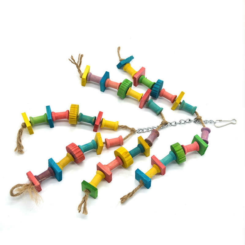 Colorful Parrot Toys Macaw Cage Chew Toys For Parrots Birds Conure Swing