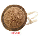 Handmade Summer Baby Straw Hat Girls Lace Windproof Cord Beach Sun Hat Wide
