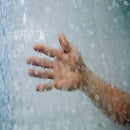 Shower Curtain Pebbles Waffles PEVA Waterproof and Mildewproof with 12 Hook U1W3