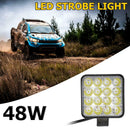 Square 48W LED 16 Flash Strobe Light Warning Lamp for Car Truck Motorcycle