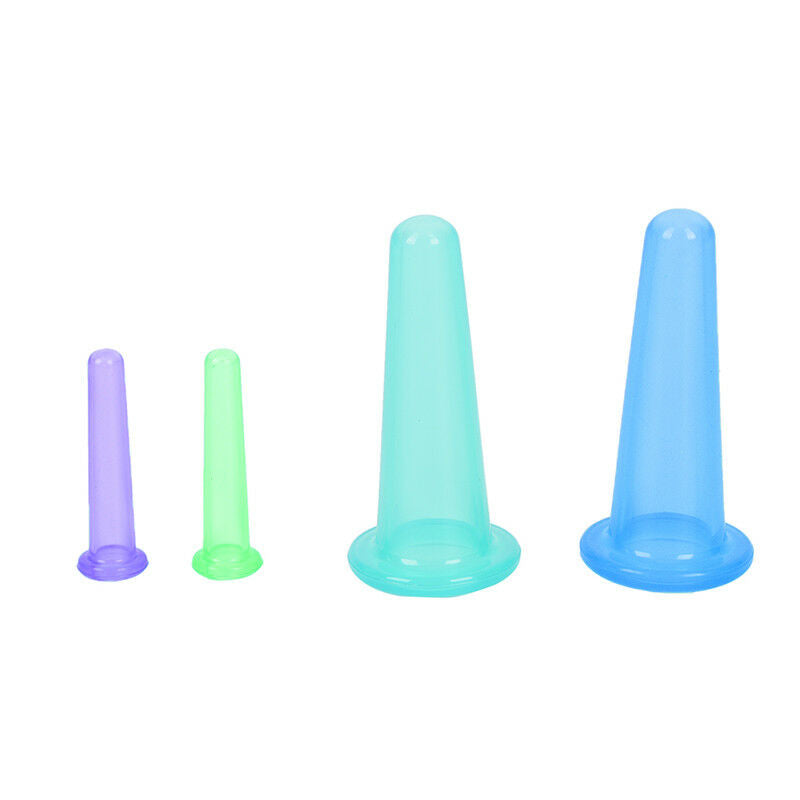 4 x Massage Cans Vacuum Cupping Silicone For Face Massage Can MassagerCupping FT