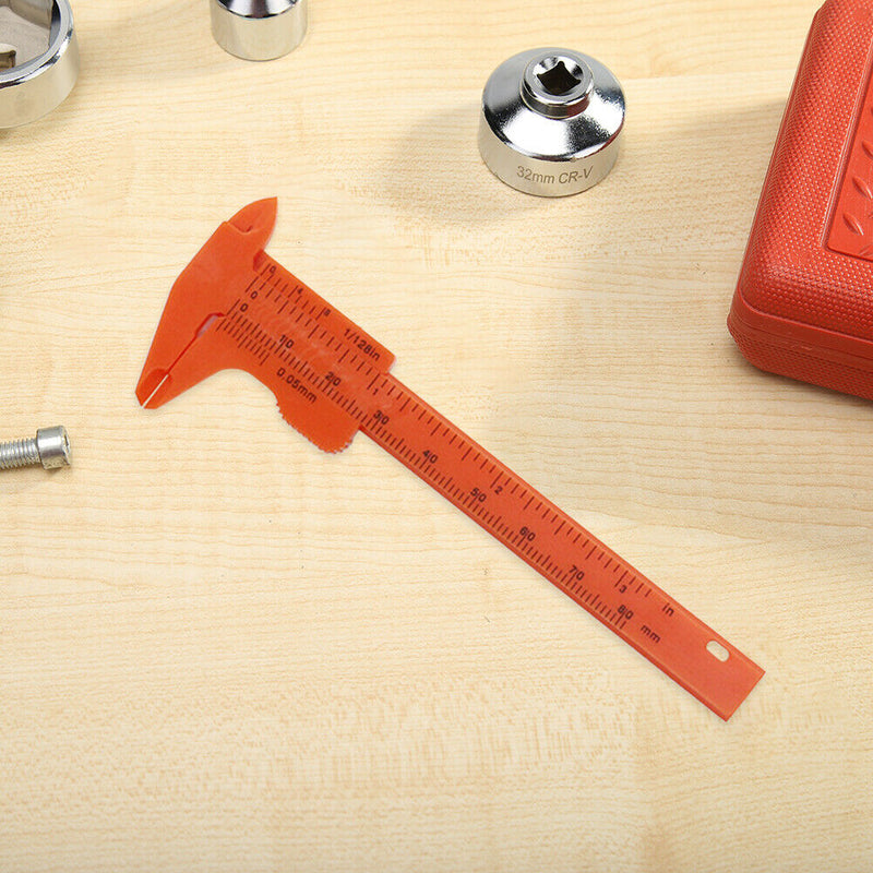 Tiny Mini 80mm Double Scale Plastic Vernier Caliper Ruler Gauge Measuring Tools