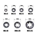 3X(340Pcs Internal Tooth Starlock Washers Quick Speed Locking Washers Push
