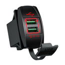 Dual QC3.0 USB Car Charger with Dust Cover for Car Boat Motorcycle (Red) A