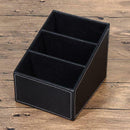 3 Cells Phone Remote Control Holder Pu Leather Storage Box Stationery Makeu E9Y7