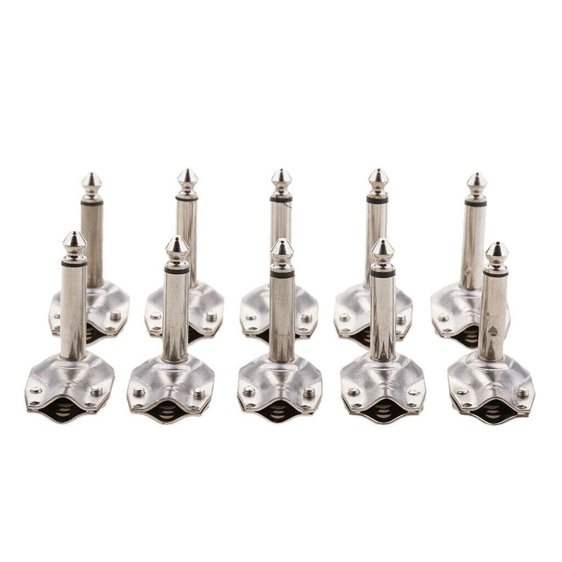 10 Pcs. 90 Degree Loudspeaker 6.35mm  Jack Plug Guitar Plug for Headphones,