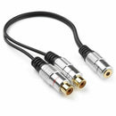 3.5mm (1/8 inch) Stereo Jack Female to 2 Dual RCA Female Jack Stereo Audio